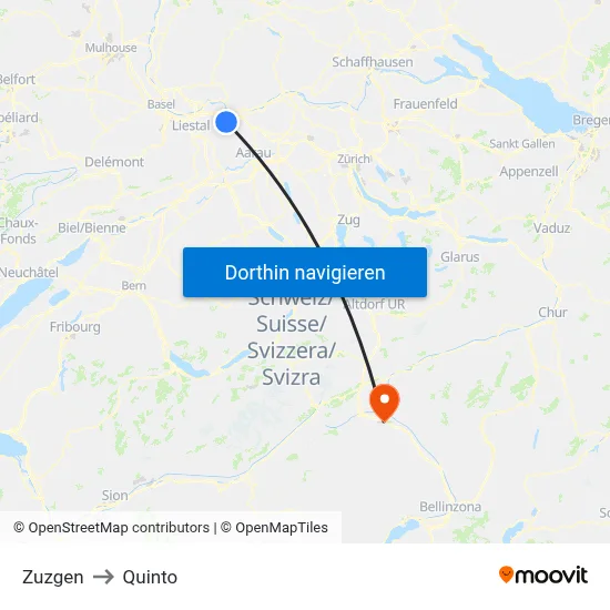 Zuzgen to Quinto map
