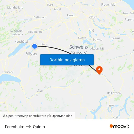 Ferenbalm to Quinto map