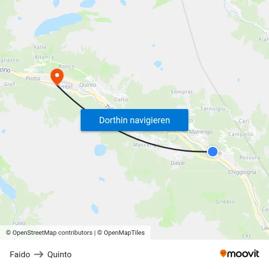 Faido to Quinto map