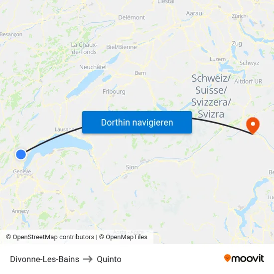 Divonne-Les-Bains to Quinto map