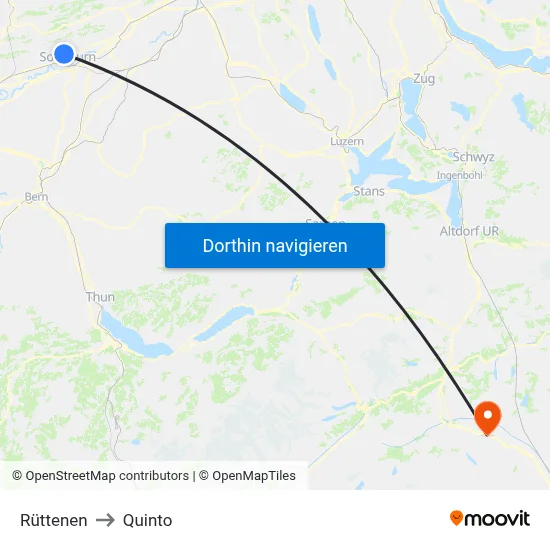 Rüttenen to Quinto map