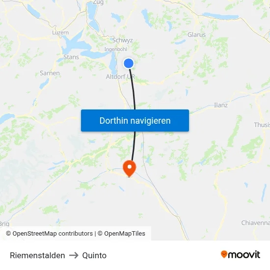 Riemenstalden to Quinto map