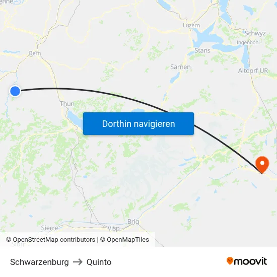 Schwarzenburg to Quinto map