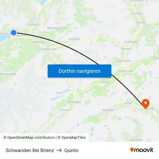 Schwanden Bei Brienz to Quinto map