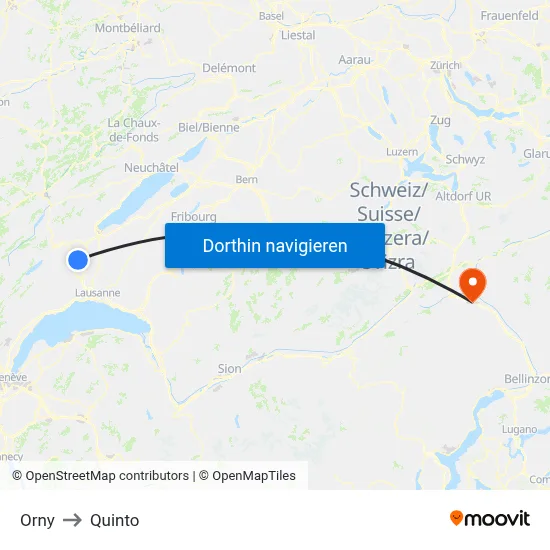 Orny to Quinto map