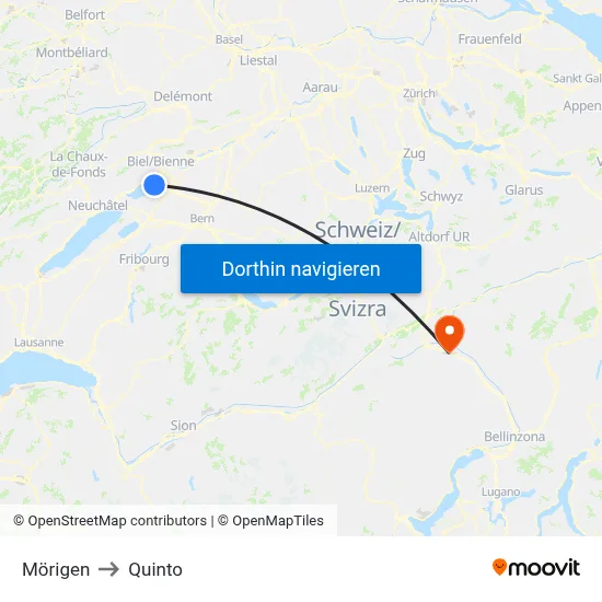 Mörigen to Quinto map