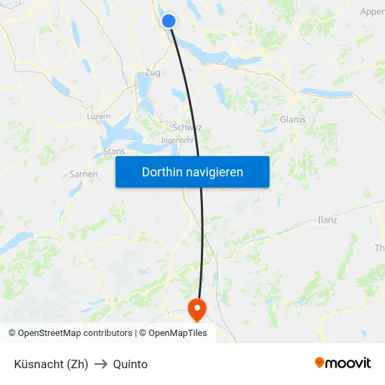 Küsnacht (Zh) to Quinto map