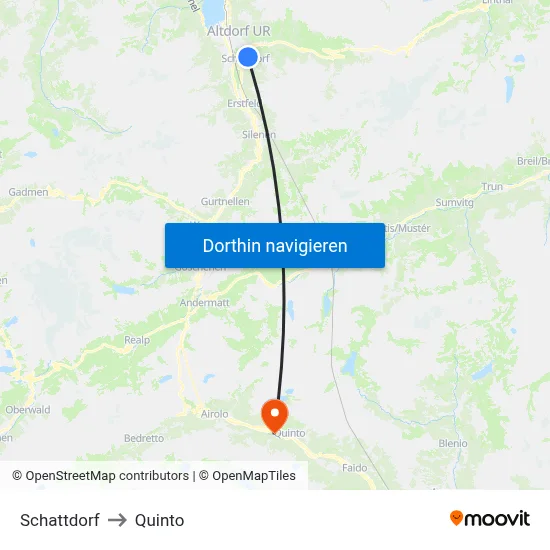 Schattdorf to Quinto map