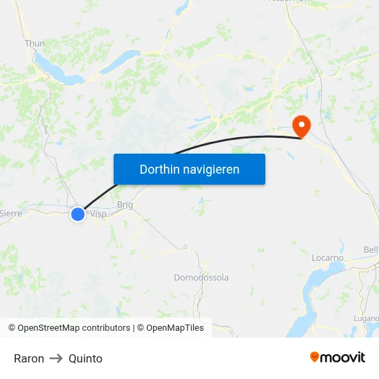 Raron to Quinto map