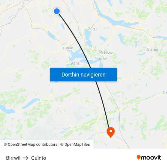 Birrwil to Quinto map
