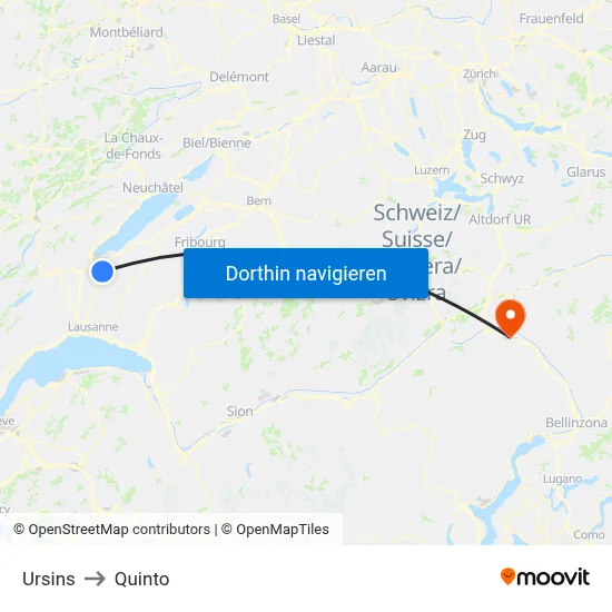Ursins to Quinto map