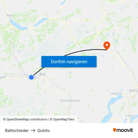 Baltschieder to Quinto map
