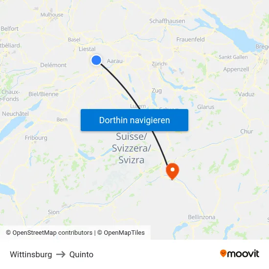 Wittinsburg to Quinto map