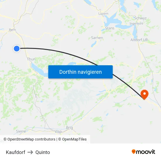 Kaufdorf to Quinto map