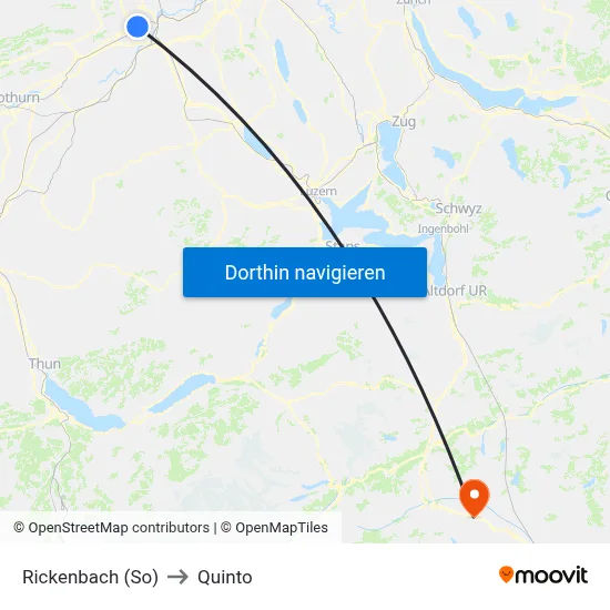 Rickenbach (So) to Quinto map