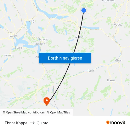 Ebnat-Kappel to Quinto map