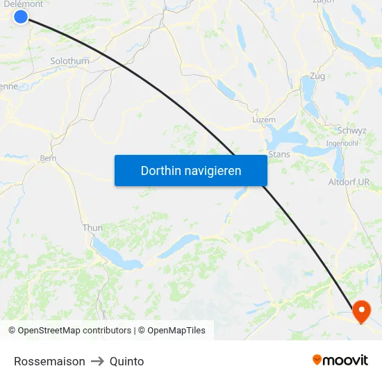 Rossemaison to Quinto map