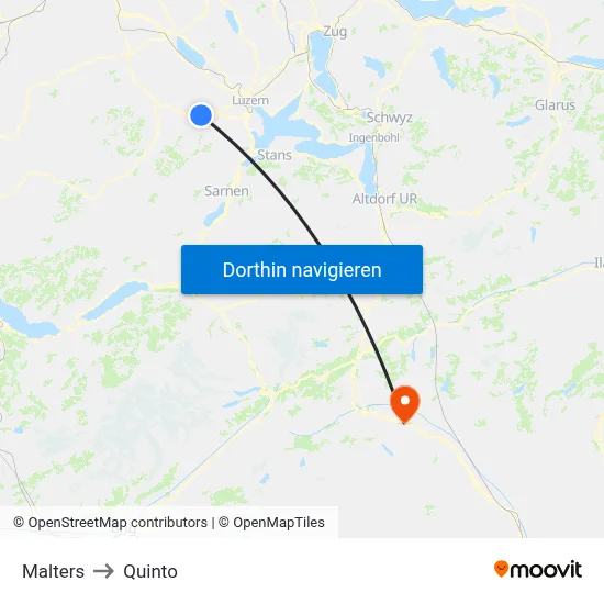 Malters to Quinto map