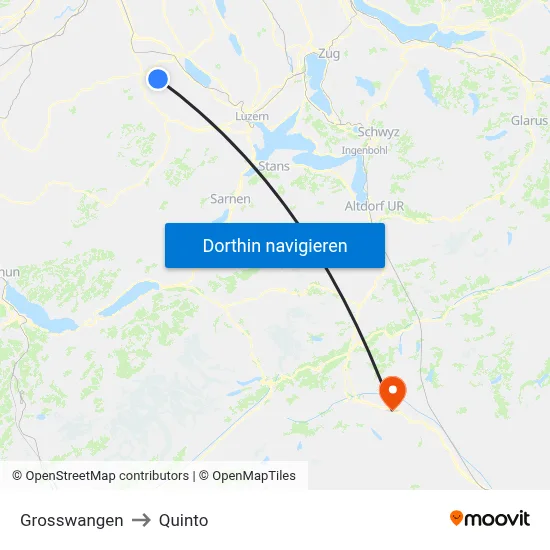 Grosswangen to Quinto map