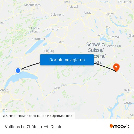 Vufflens-Le-Château to Quinto map