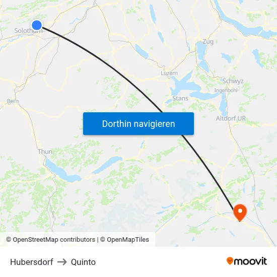 Hubersdorf to Quinto map