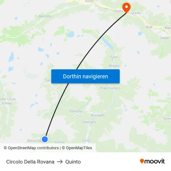 Circolo Della Rovana to Quinto map