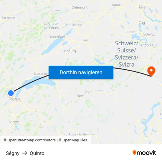 Ségny to Quinto map