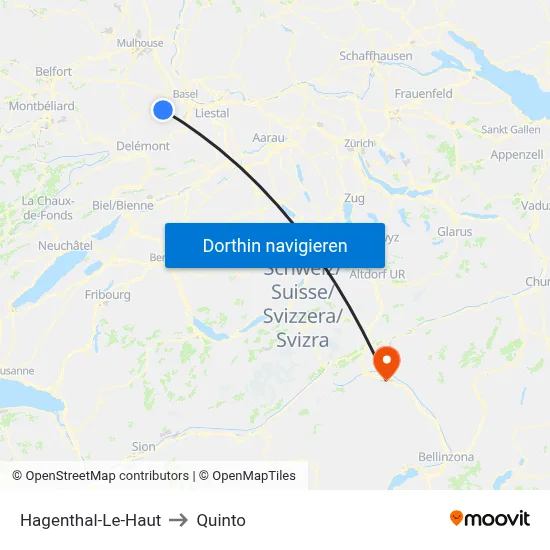 Hagenthal-Le-Haut to Quinto map