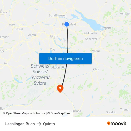 Uesslingen-Buch to Quinto map
