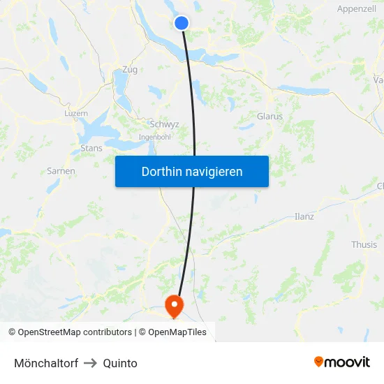Mönchaltorf to Quinto map