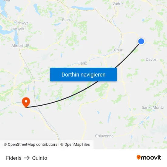 Fideris to Quinto map