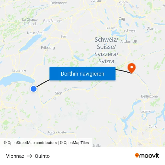 Vionnaz to Quinto map