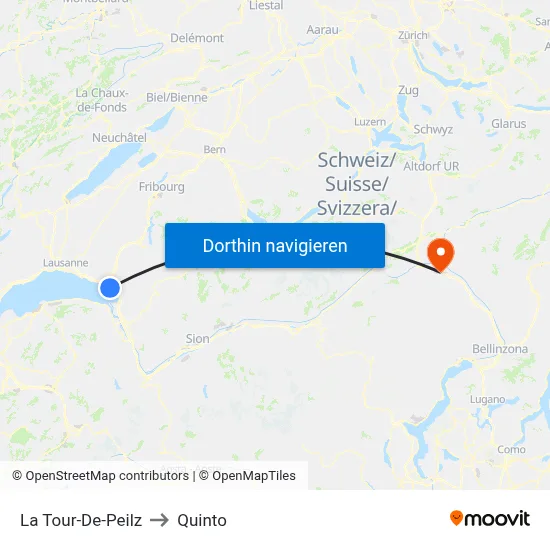 La Tour-De-Peilz to Quinto map