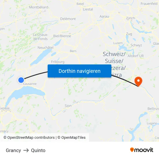 Grancy to Quinto map
