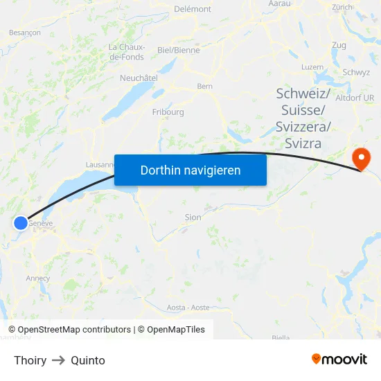Thoiry to Quinto map