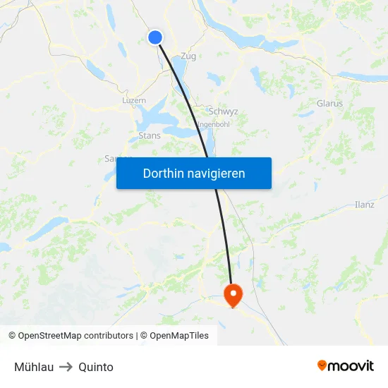 Mühlau to Quinto map