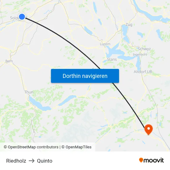 Riedholz to Quinto map