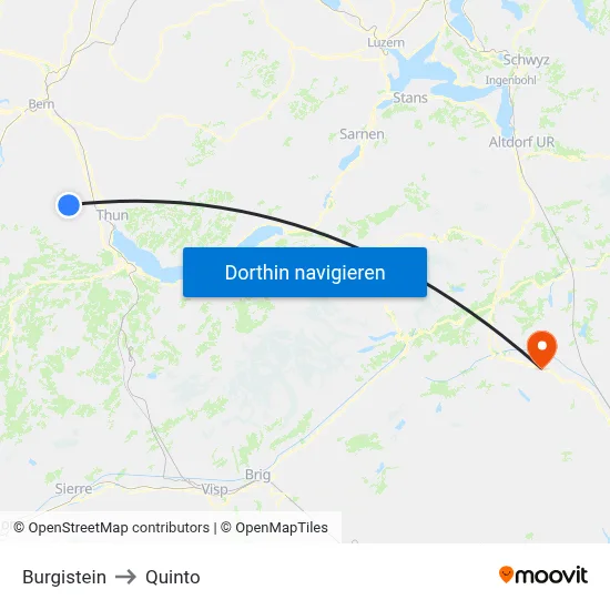 Burgistein to Quinto map