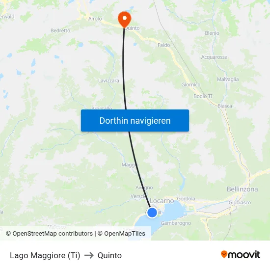 Lago Maggiore (Ti) to Quinto map
