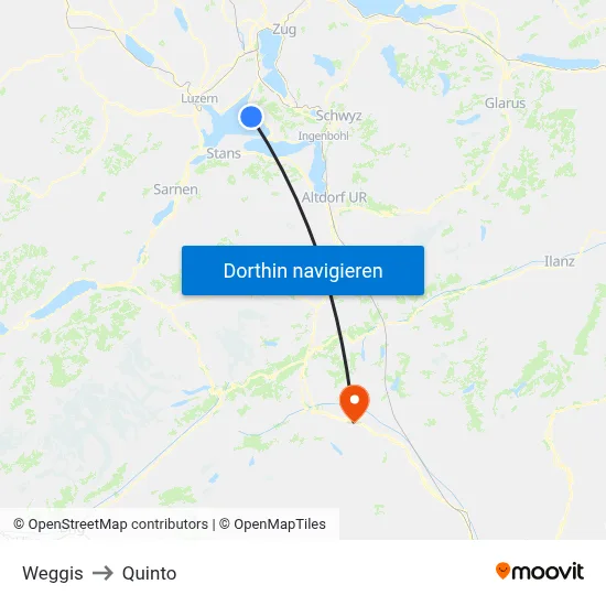 Weggis to Quinto map