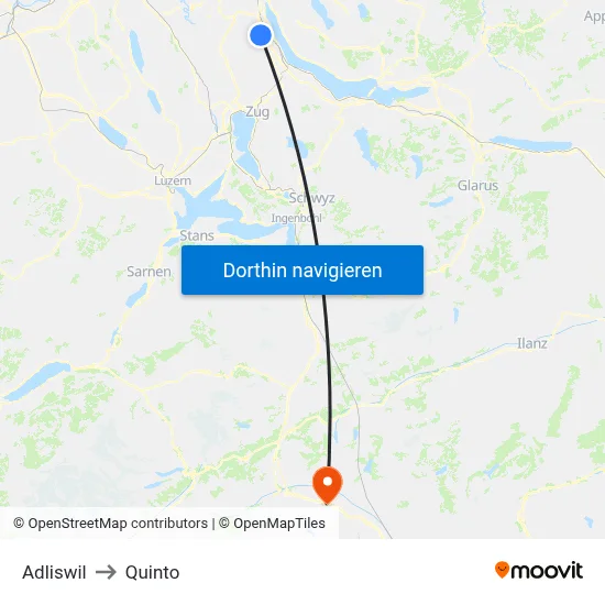 Adliswil to Quinto map