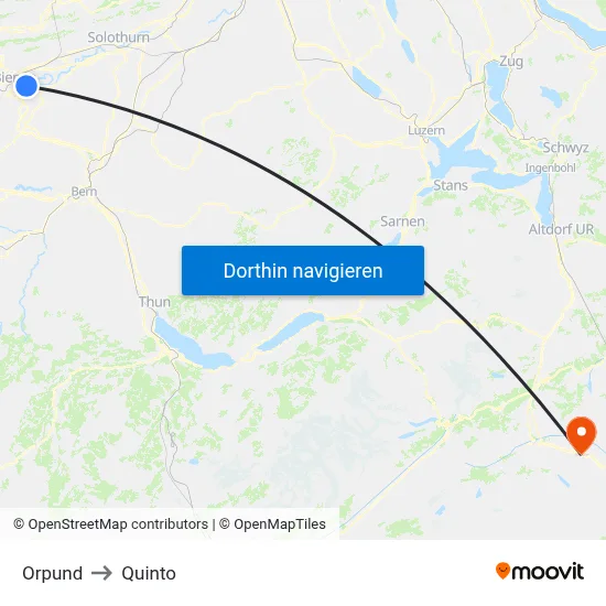 Orpund to Quinto map