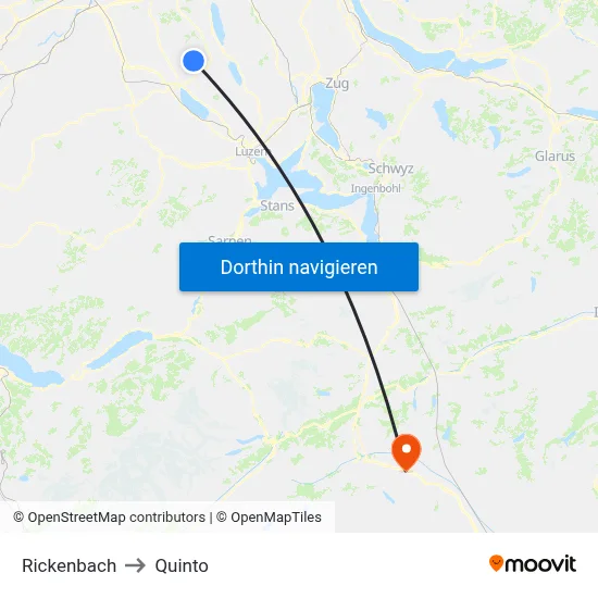 Rickenbach to Quinto map
