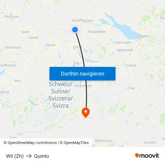Wil (Zh) to Quinto map