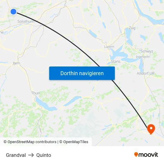 Grandval to Quinto map
