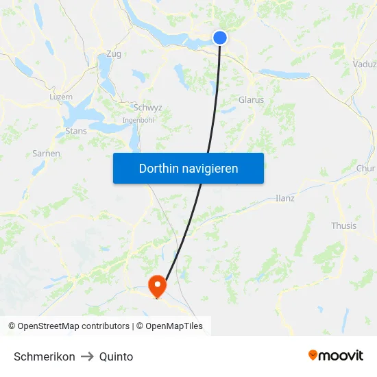 Schmerikon to Quinto map