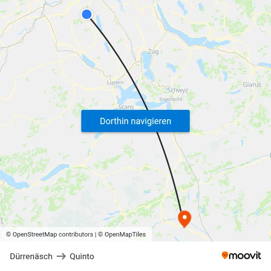 Dürrenäsch to Quinto map