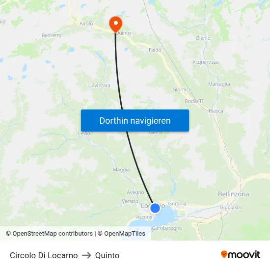 Circolo Di Locarno to Quinto map