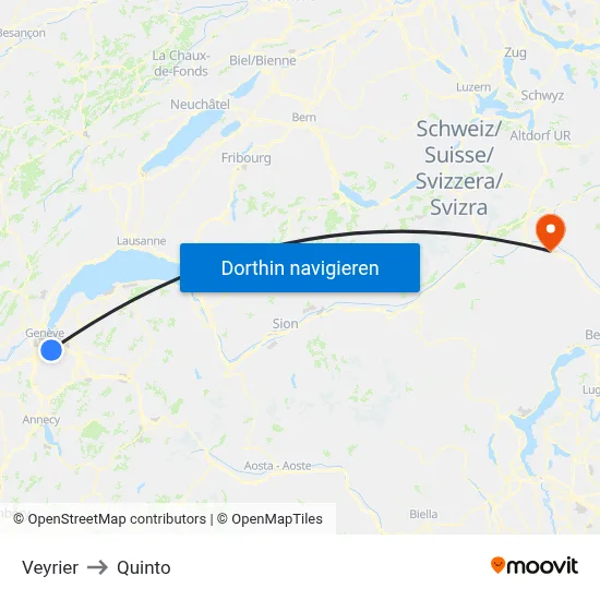 Veyrier to Quinto map