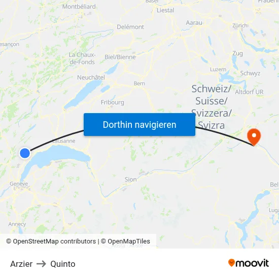 Arzier to Quinto map